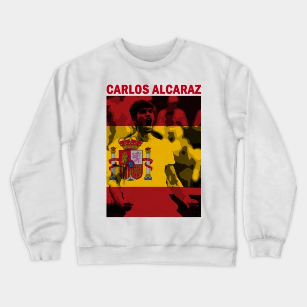 Alcaraz Engraved Spain Flag Crewneck Sweatshirt by Chillashop Artstudio